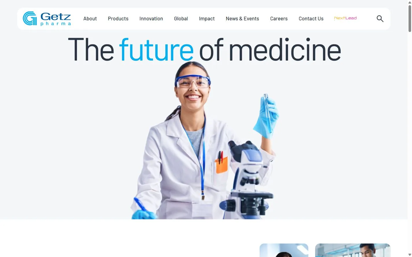GetzPharma public homepage preview