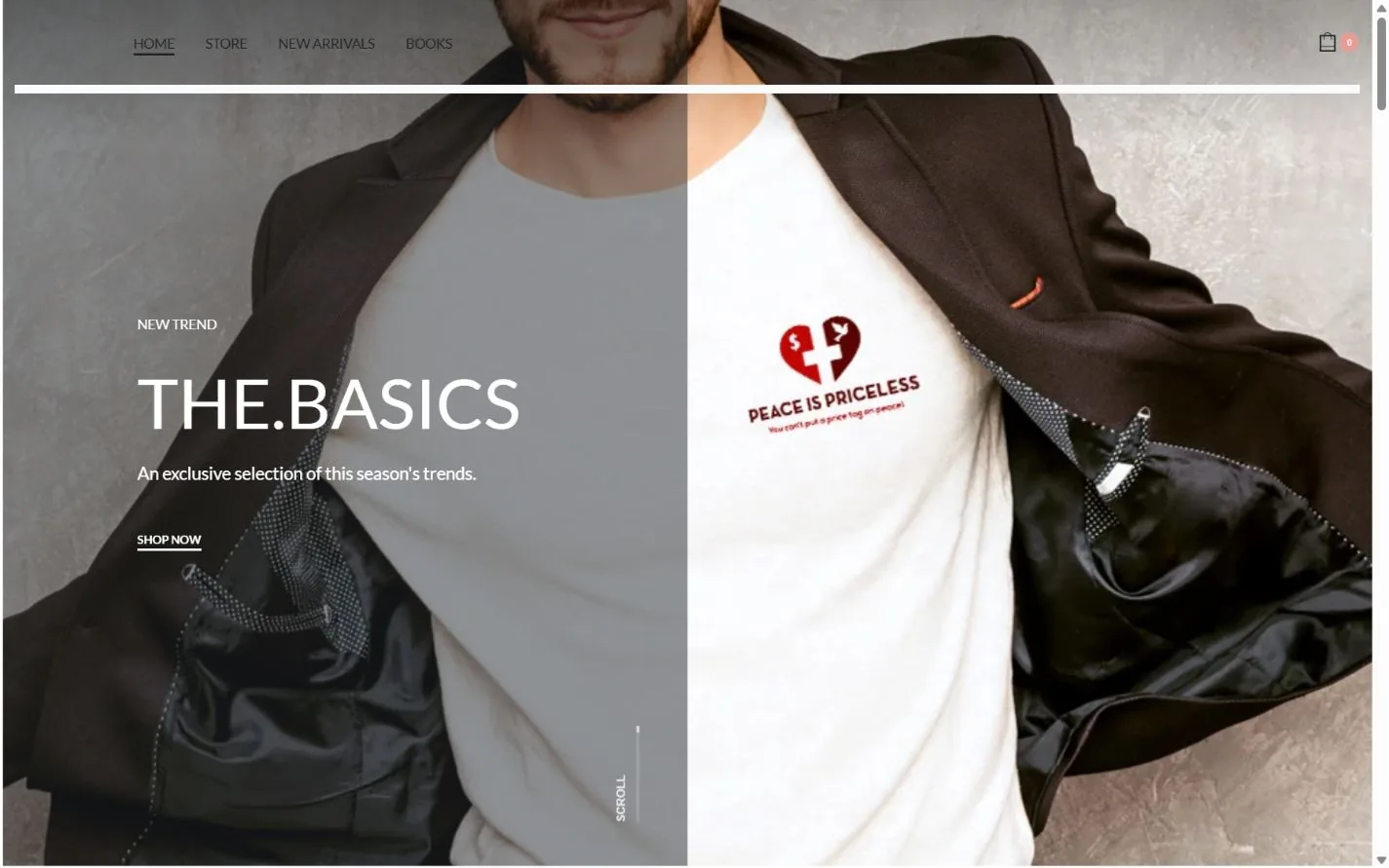 Peace Is Priceless homepage preview